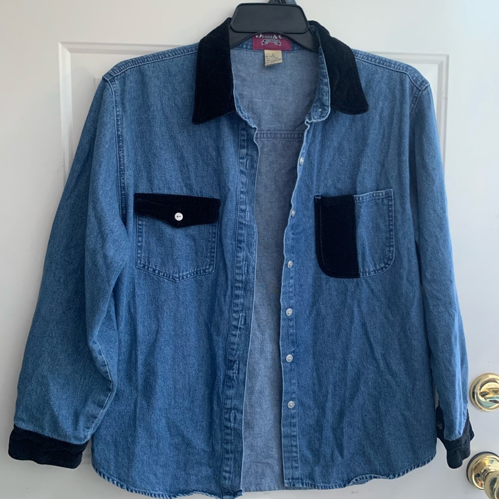 Denim&Co Blue Button-Up Shirt